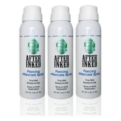After Inked Piercing Spray Healing Body Mouth Piercings Aftercare 3 PACK