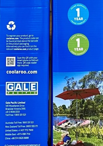 Coolaroo 2.7m Chelsea Outdoor Round Market Umbrella Aluminium Frame -Charcoal - Picture 2 of 5