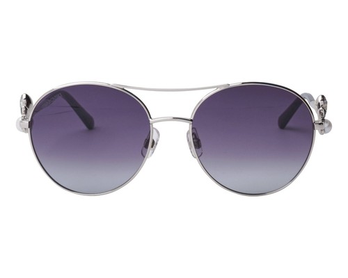 Swarovski SK278 16Z Dark Silver Round Aviator Metal Sunglasses Frame 55-17-145 - 第 1/2 張圖片