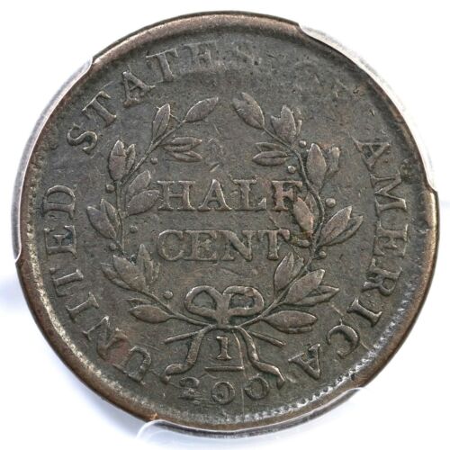 1804 C-5 R-4 PCGS VF 30 Spiked Chin Draped Bust Half Cent Coin 1/2c - Picture 2 of 3