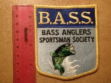 Vintage Embroidered Patch-B.A.S.S. BASS ANGLERS SPORTSMAN SOCIETY-Excellent