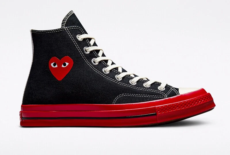 mærke lomme tømmerflåde Converse X Comme des Garcons PLAY Chuck 70 High Top Black Men&#039;s SHOES  A01793C | eBay