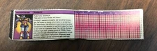 Vintage Transformers Bandai Hasbro G1 FRENZY Tech Spec card