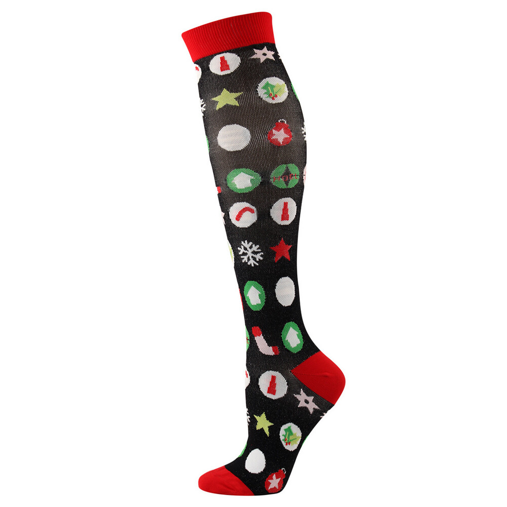 Calcetines de Navidad Medias de Compresión Deportivas Medias de Apoyo Viaje Rodilleras Nuevas
