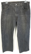 Vintage Levi's Jeans Men's 38x24 Black Distressed Orange Tab 80s Modified