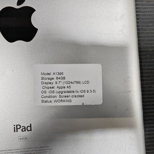 Apple iPad 2 A1395 64GB - Working, Scratched, No Accessories - Picture 6 of 6