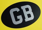 Classic Vintage retro Silver on Satin black 'GB' Sticker MINI MGB Triumph