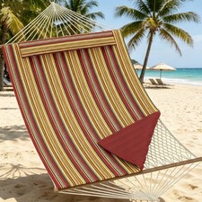 Outdoor Double Hammock 2-Person Padded Swing Bed for Garden Patio Beach UK.
