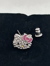 Hello Kitty Rhinestone Earring Sanrio 2009 1 Piece Only Pink Bow