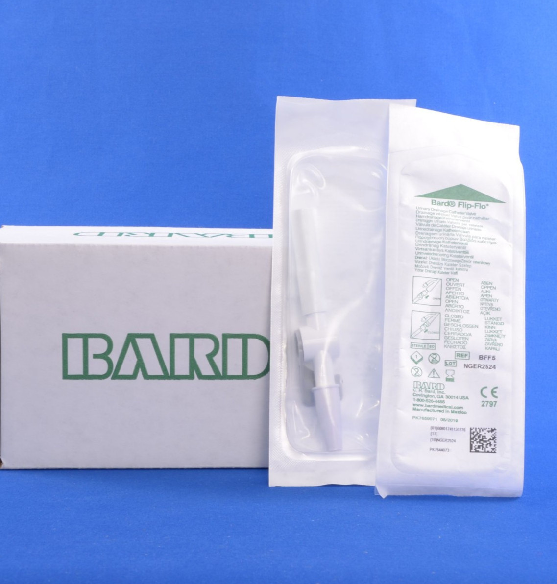 Katheterventil Bard Flip Flo mit Universaladapter, Kipphebel Einhändig Steril