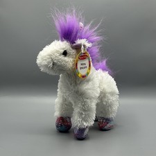 Melissa  Doug Misty Unicorn Plush White Purple Shimmery Horn  Hooves 10" NEW