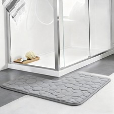 L-Shaped Bath Rug Shower Mat Corner Bath Rug Bathtub Non-Slip Absorbent Carpet