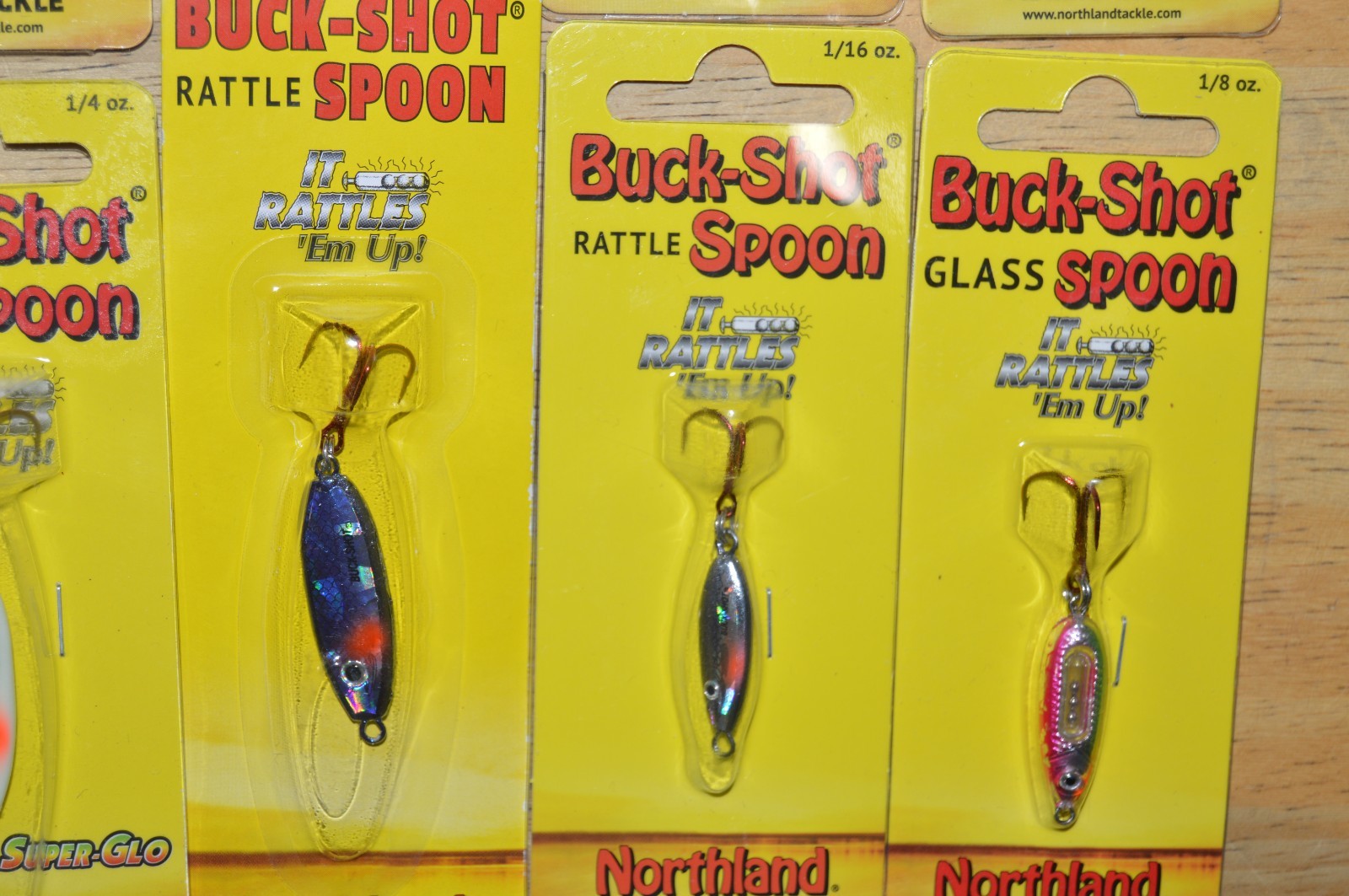12 packs northland buck shot spoons assortment some glow UV rattles - Image 3