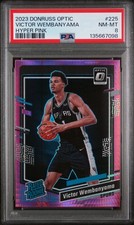 2023 PANINI DONRUSS OPTIC HYPER PINK #225 VICTOR WEMBANYAMA PSA 8