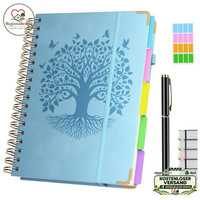 Notizbuch Hardcover Spiral B5 320 Seiten 100Gsm Tintenfest Blau 19 X 25Cm
