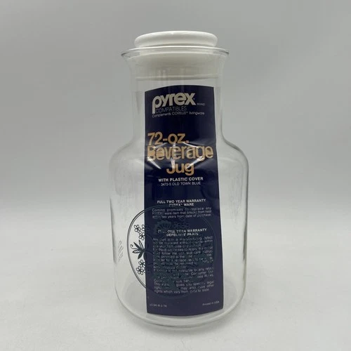 Vintage Unused Pyrex Corelle 72oz Old Town Blue Onion Glass Pitcher #3472-5