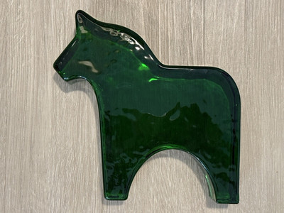 Ikea VINTERFINT Dala Horse - green glass - limited edition!  New in box!