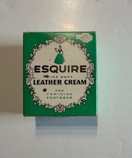 Vintage Esquire Fine Soft Leather Cream Red in Original Box 1.75 oz Jar