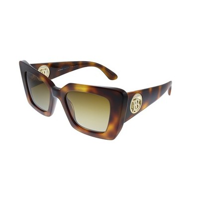 New Burberry Daisy BE 4344 3316T5 Havana Plastic Sunglasses Brown Gradient Lens