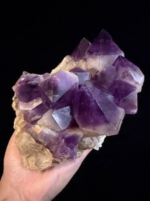 Amethyst Crystal Cluster, Natural Point Mineral Specimen, Large Purple