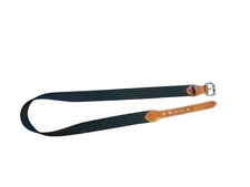 Vintage Dooney  Bourke Navy Green Stripe Canvas Leather Belt Size 36"