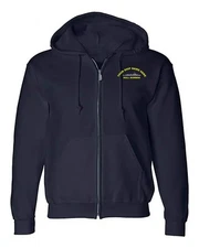 US Navy Ship Embroidered Zip Up Hoodie - We make all ships! - EMBROIDERED IN USA