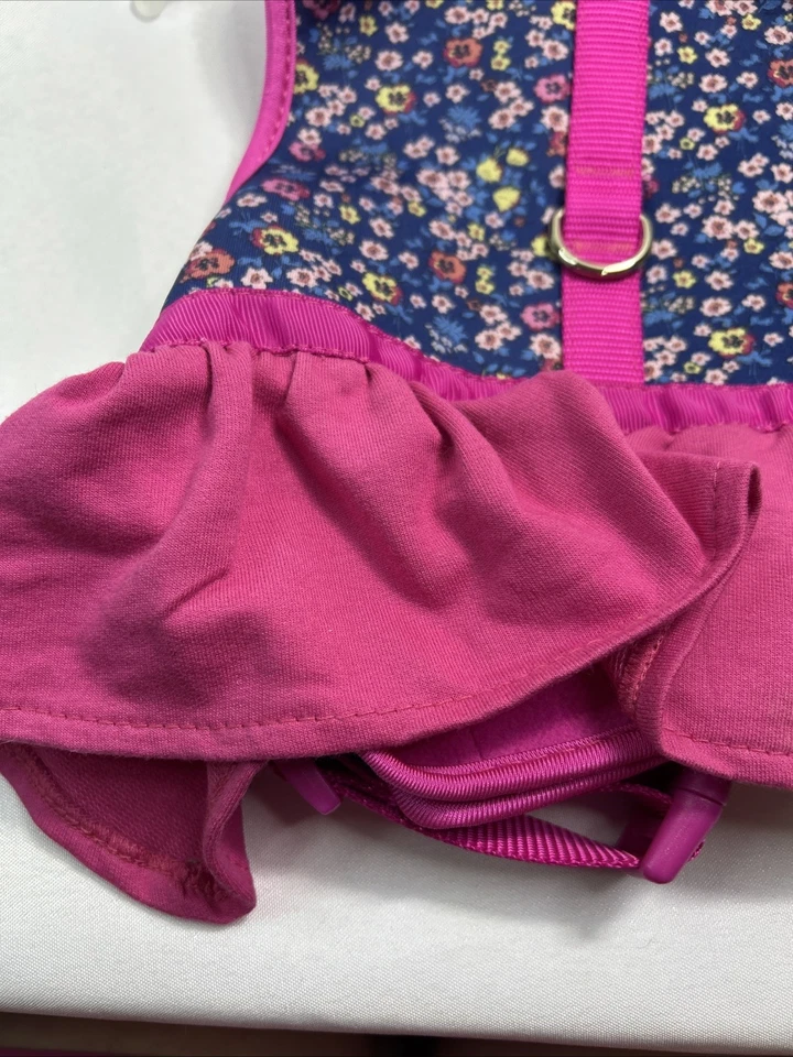 NUEVO CON ETIQUETAS Top Pata Ajustable Mascota Vestido Chaleco PERRO Arnés ROSA FLORAL MED Fuerte 19.5-23 Foto 4 de 4