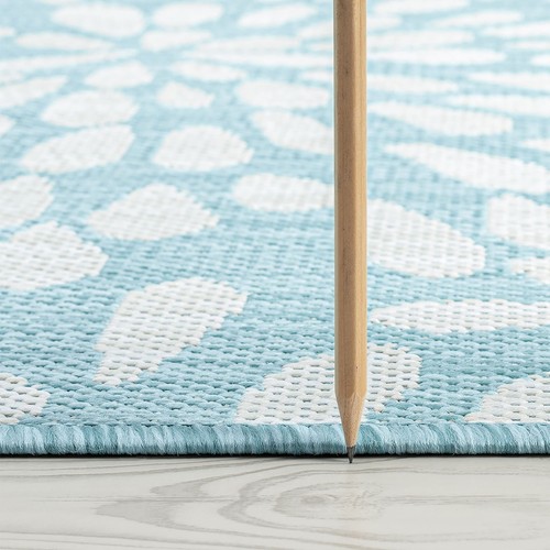 Exo Coastal Floral Indoor/Outdoor Area Rug Aqua/Cream 7'11'' x 10'3''