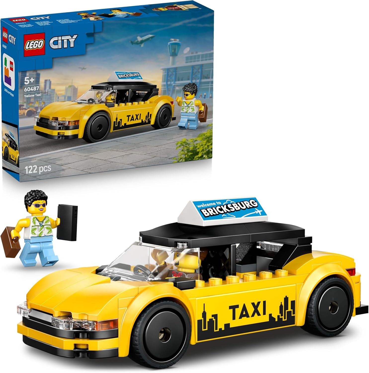 Lego Yellow City 60487 Taxi With 2 Minifigures - Image 2