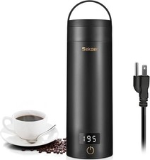 Sekaer Portable Electric Travel Kettle 400mL Black 304 Stainless Steel SY-618A