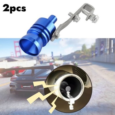 L 2pcs Car Exhaust Pipe Whistle, Turbo Sound Simulator Dump Tailpipe Noise DIY