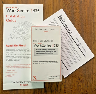 Xerox WorkCentre Pro 535 User Video VHS Sealed with BONUS Installation Guide