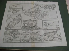 100% ORIGINAL LARGE BRITISH ISLANDS MAP BY ROBERT MORDEN C1722 VGC SCILLY SARK