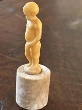 Statue Figur Alt Büste Auf Marmorsockel Deko Brocante Shabby Jugendstil Vintage