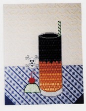 Needlepoint counted Pattern Deadly Halloween Screwdriver W/ 18 mesh canvas