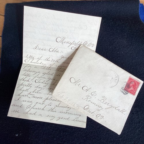 moorefield WV Civil War Era Letter - Eating Oysters Vintage Correspondence