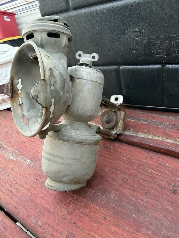 Antique Powell Hanmer Dazzler Carbide Bicycle Lamp Vintage Motorcycle Bike Light