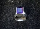 Vintage 925 Sterling Silver Emerald Cut Amethyst Ring Wide Band Ornate Size 7 — photo 9