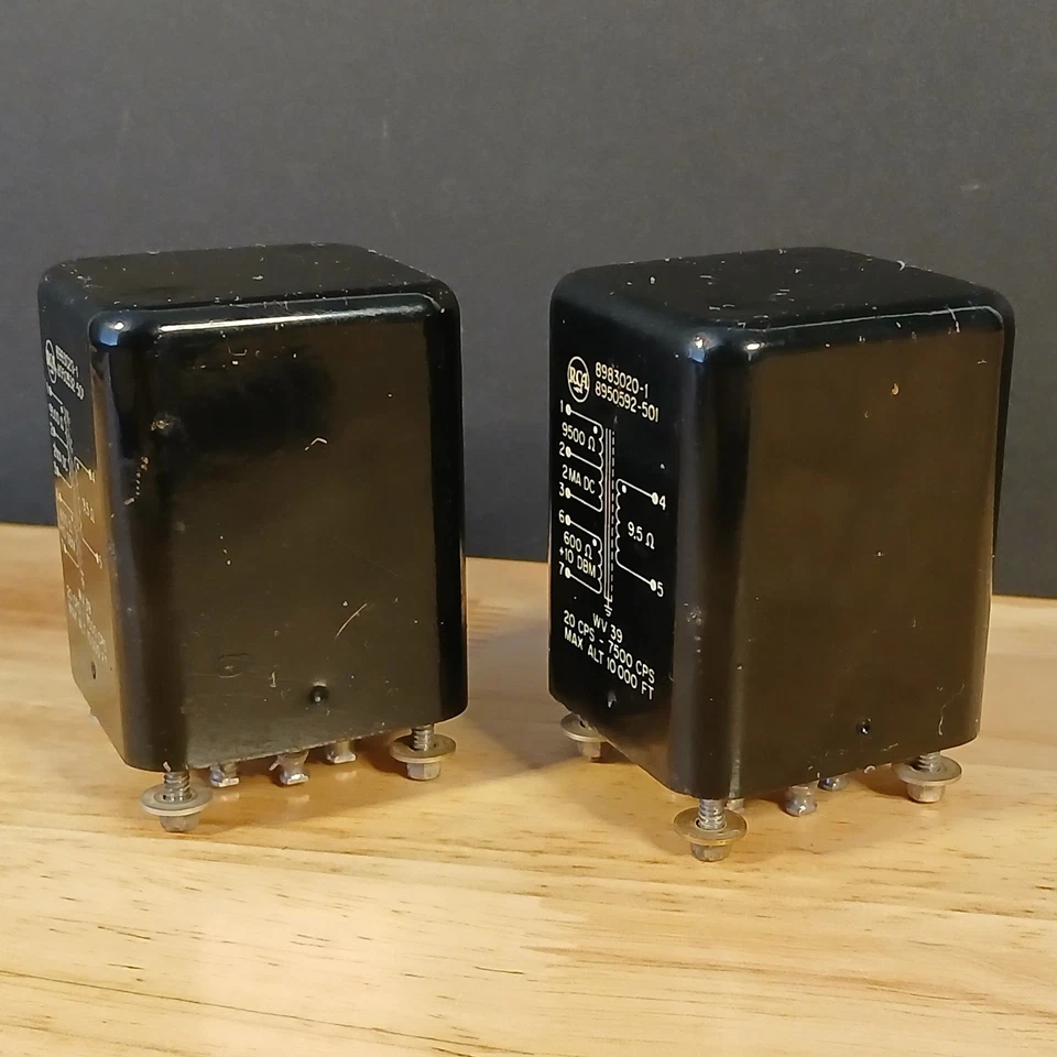 Matching Pair 1950's RCA 8983020-1 Audio Input Transformers Brass Hardware 2" - Image 3 of 4