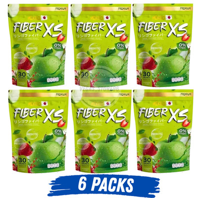 MIKEO Fiber XS Green Apple 30 Sachets Prebiotic + PR0biotic Sugar Free Detox 6X