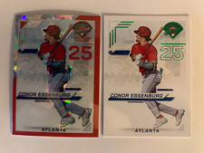 Conor Essenburg #121 Red Ice Prizm (RC) AND Green Foil #121 2025 Panini Prospect