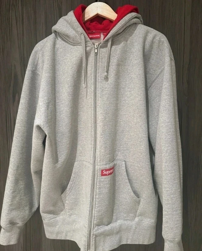 Sweat à capuche zippé FW22 Supreme double capuche masque taille XL gris