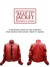 Michael Jackson Beat It Red Real Leather Jacket MJ Cosplay Costume Multi Zipper