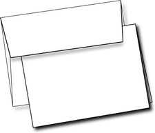 Blank White Greeting Cards with White Envelopes 5" X 7" Pack of 40 Printable Not