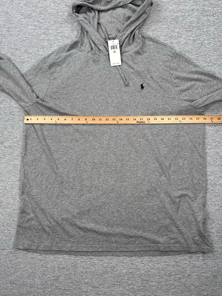 Polo Ralph Lauren толстовка с капюшоном рубашка мужская XXL серый хлопок легкий с капюшоном новый - Изображение 3 из 4