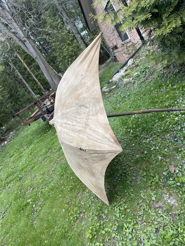 1930s Canvas Tractor Umbrella Farm Equipment W Pole