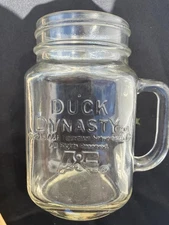 Duck Dynasty A&E Mason Jar Cup Clear Iced Tea Glass with Handle TV Show
