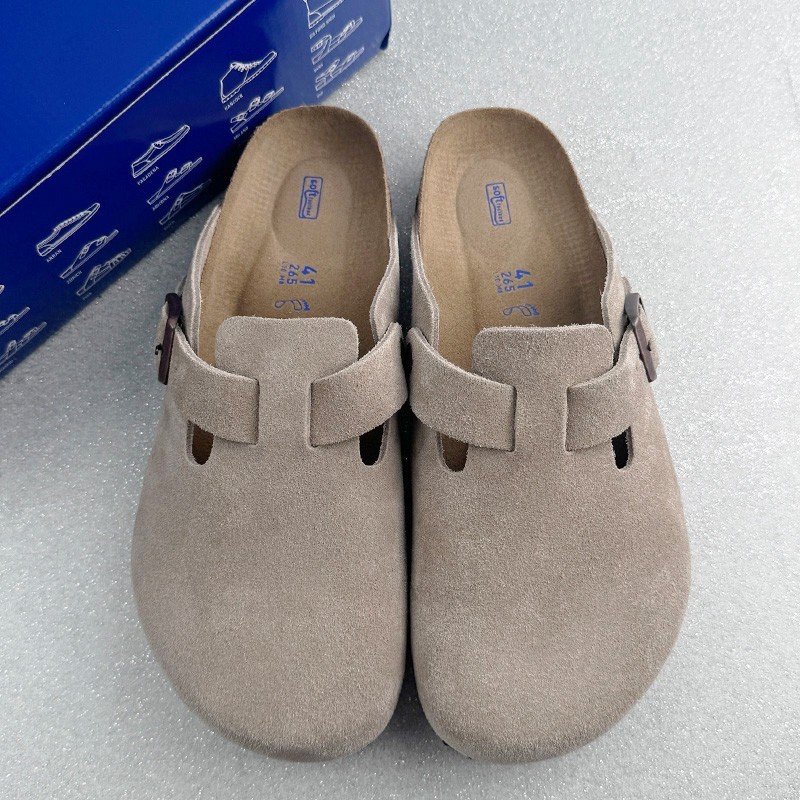 Birkenstock Boston Taupe Suede Soft Leather Men's and Women's