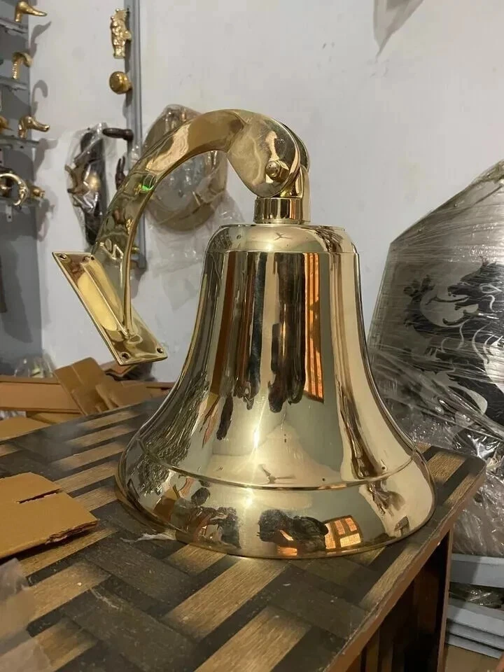 18" Big Bell Nautical Solid Brass Ship's Boat Bell Marine Maritime Wall Bell - Image 3 of 4