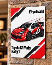 Elfyn Evans 2026 Toyota Aluminium Sign Plaque Rally Wall Art Motorsport Gift
